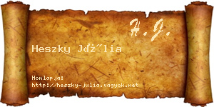 Heszky Júlia névjegykártya