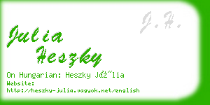 julia heszky business card